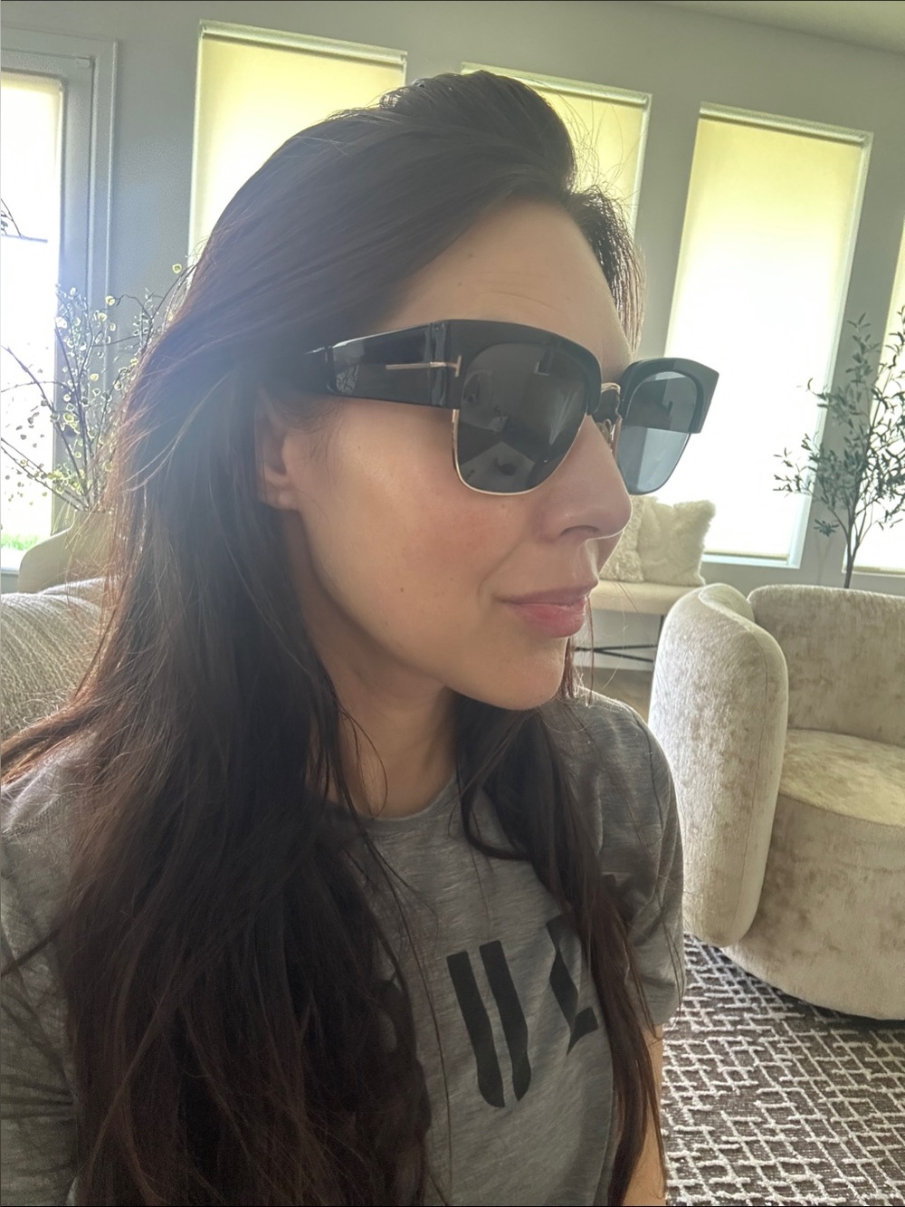 Tom Ford Black Frame Sunglasses with Gold Accents - Picture 7 of 10